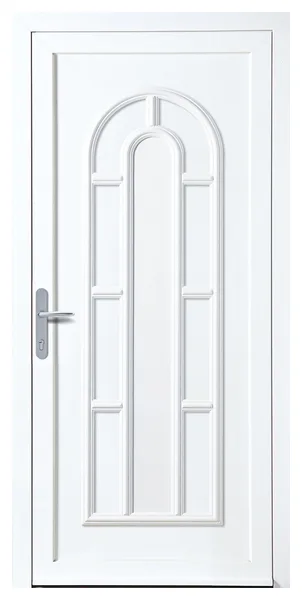 Porte d’entrée PVC Boréale Maury, blanche, pleine à moulures cintrées