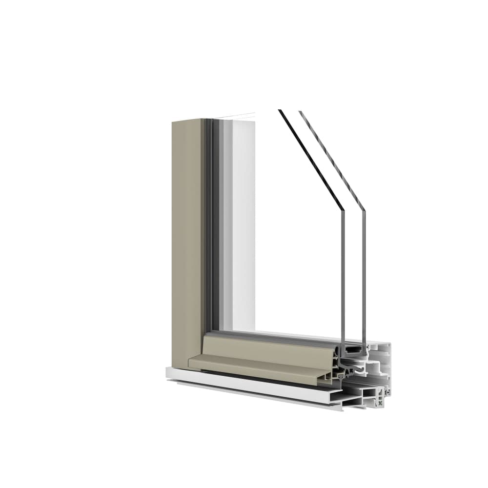 Coupe d'angle d'une fenêtre aluminium Kréation à ouvrant caché