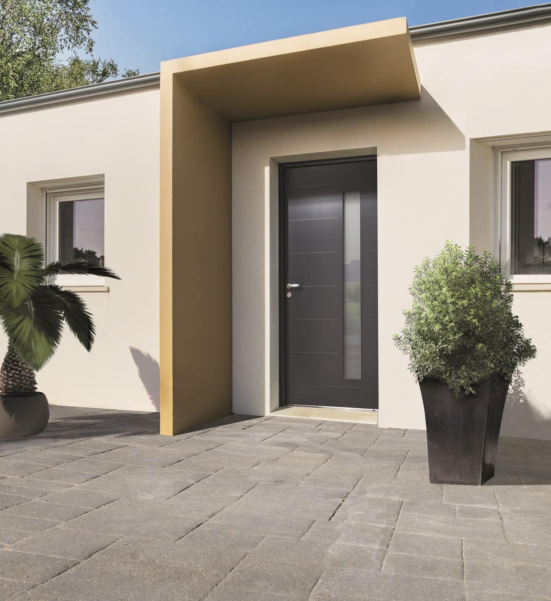 Porte d'entrée en aluminium isolante