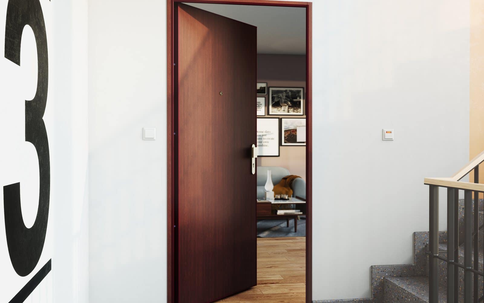 Porte blindée d'un appartement en copropriété