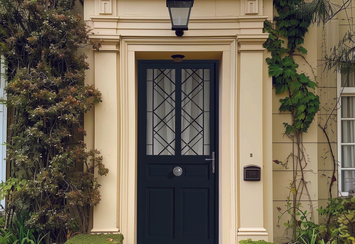 Porte d'entrée en PVC semi-vitrée