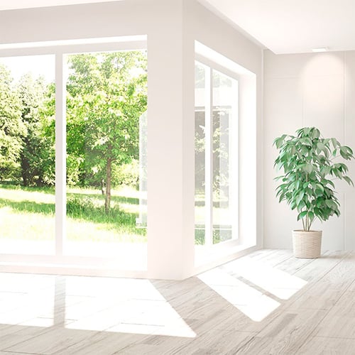 Baie vitrée en pvc blanc