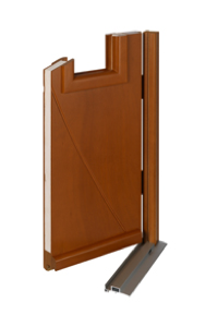 Zoom porte d'entrée bois