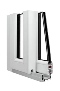 Zoom baie vitrée PVC