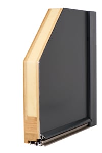 Zoom porte d'entrée bois alu Karat monobloc