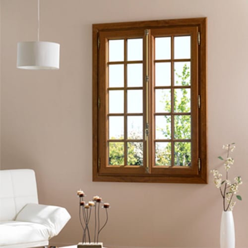 Fenêtre pvc couleur bois chêne doré