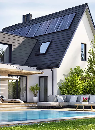 Maison avec panneaux solaire